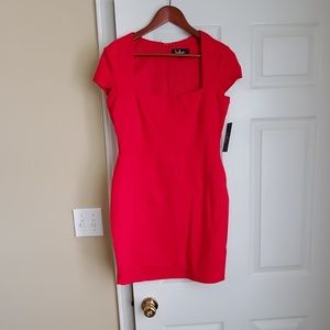Lulu's Dresses - Lulus Frederica Red Square Neck Bodycon Lulu's Dresses - Lulus Frederica Red Square Neck Bodycon